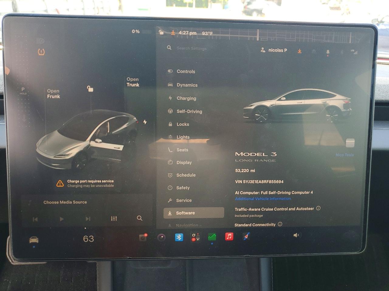 2024 Tesla Model 3 Gray vin: 5YJ3E1EA8RF855694