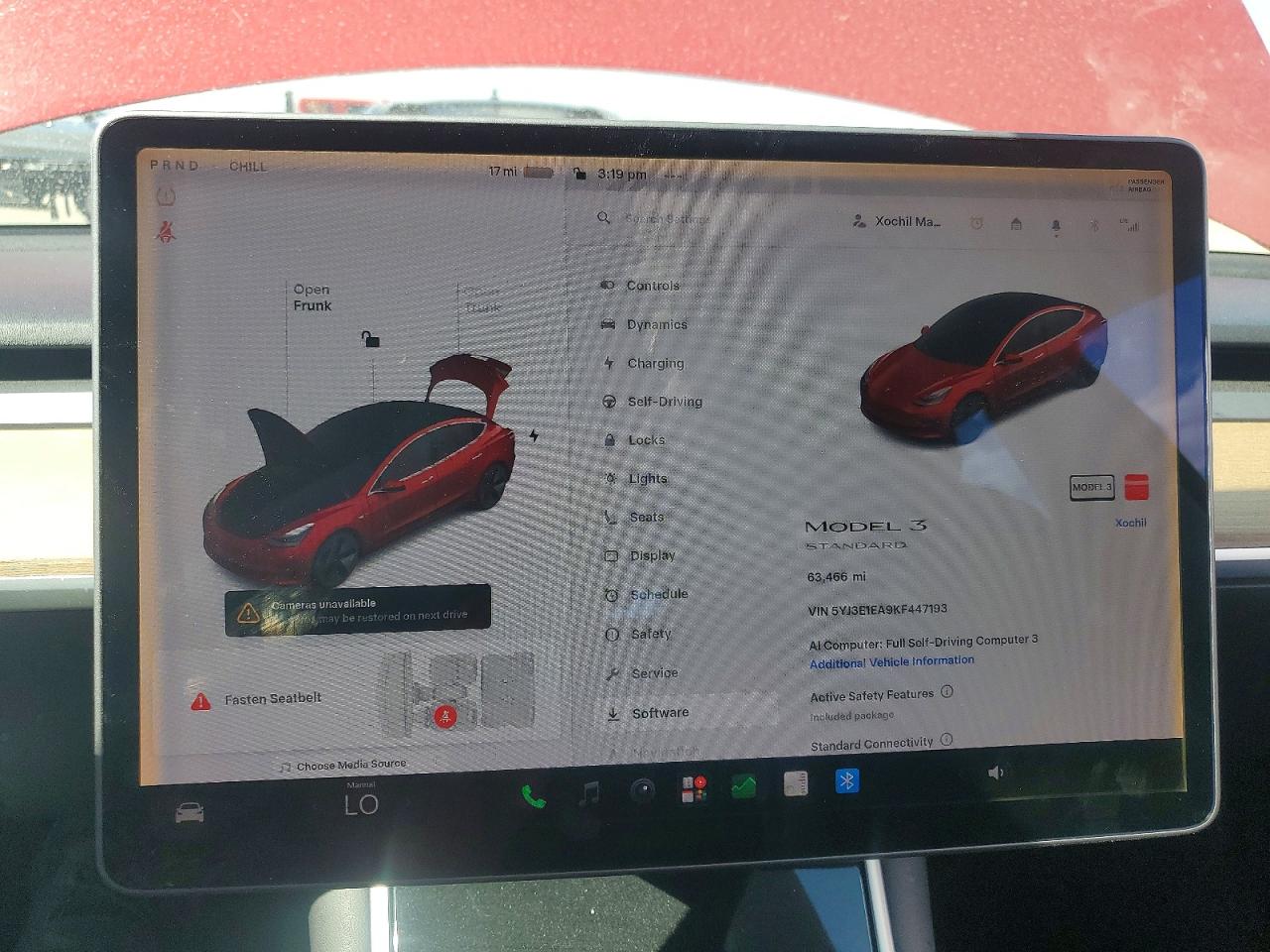 2019 Tesla Model 3 Red vin: 5YJ3E1EA9KF447193