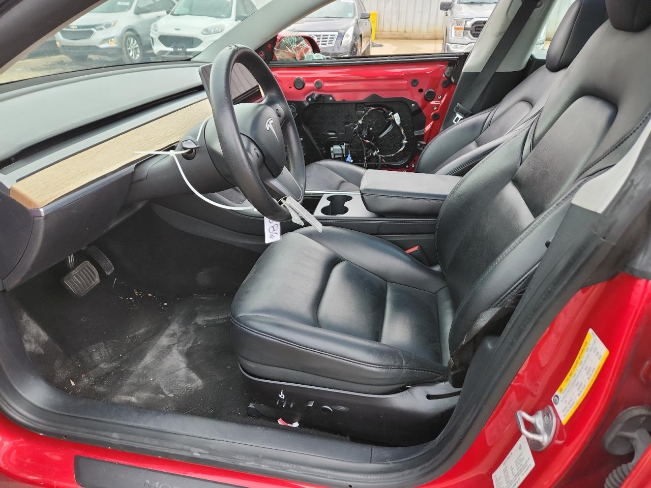 2022 Tesla Model 3 Red vin: 5YJ3E1EA9NF184787 Damage: Left Front Carpet, Stained, Permanent