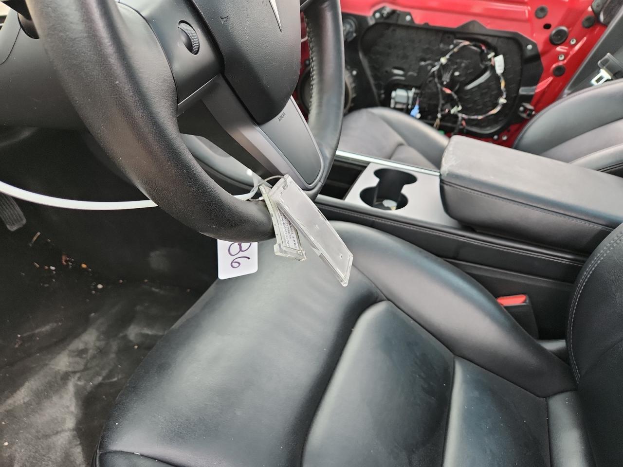 2022 Tesla Model 3 Red vin: 5YJ3E1EA9NF184787 Damage: RF Door Panel, Missing, Replacement Required
