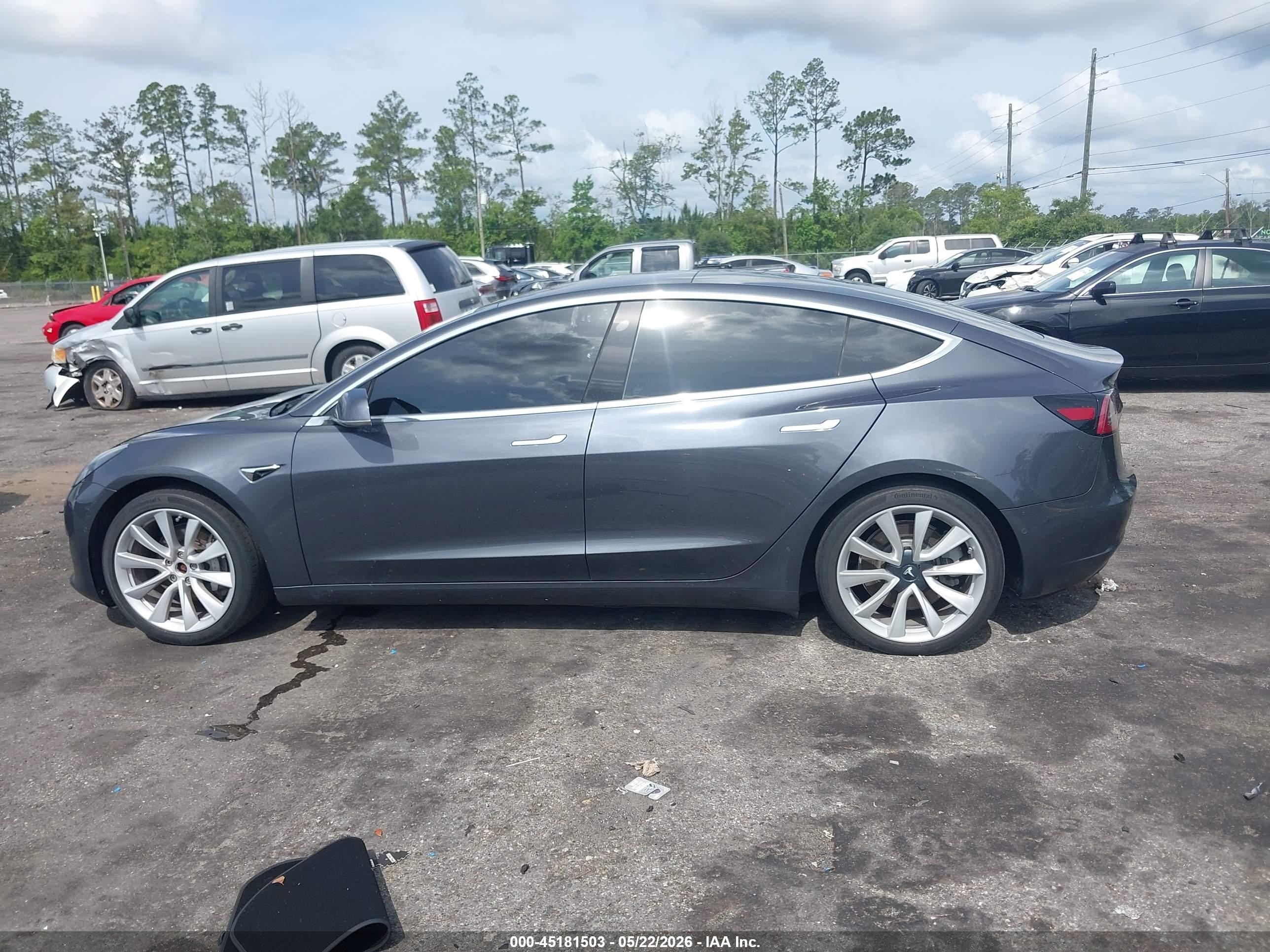 2018 Tesla Model 3 Long Range/performance Gray vin: 5YJ3E1EB0JF121211