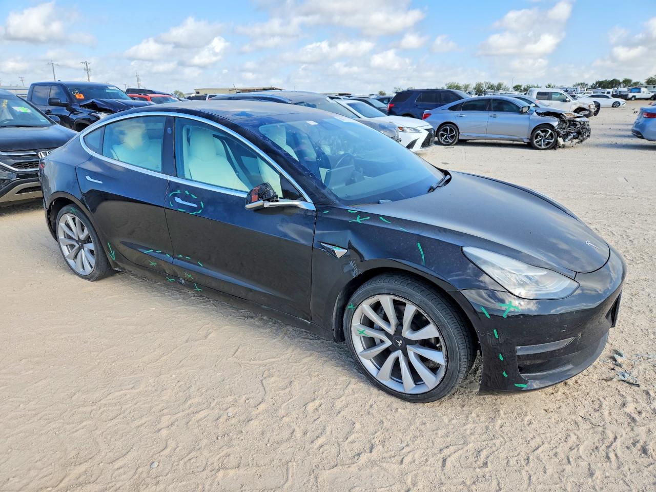 2019 Tesla Model 3 Black vin: 5YJ3E1EB0KF195617