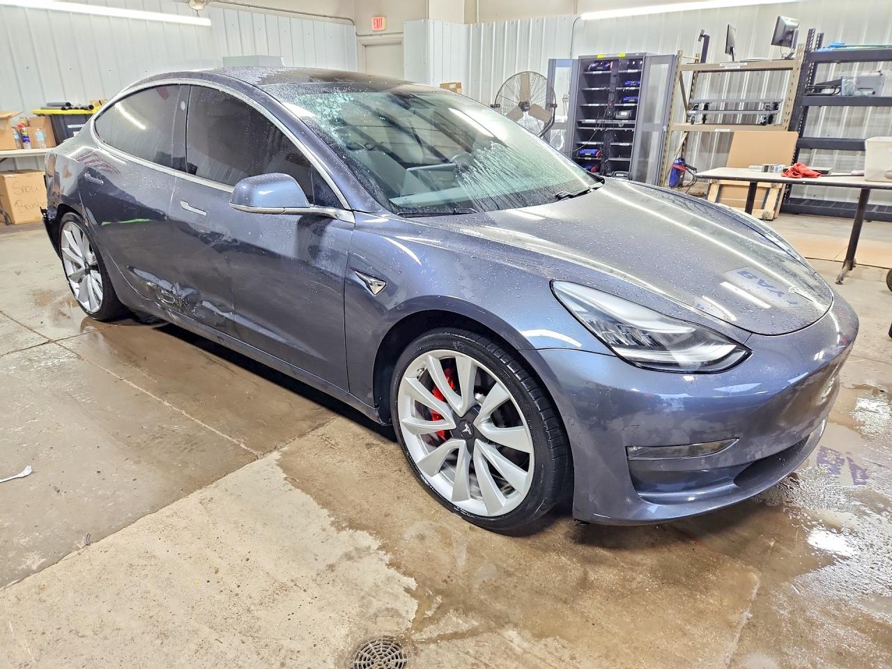 2019 Tesla Model 3 Gray vin: 5YJ3E1EB0KF413507