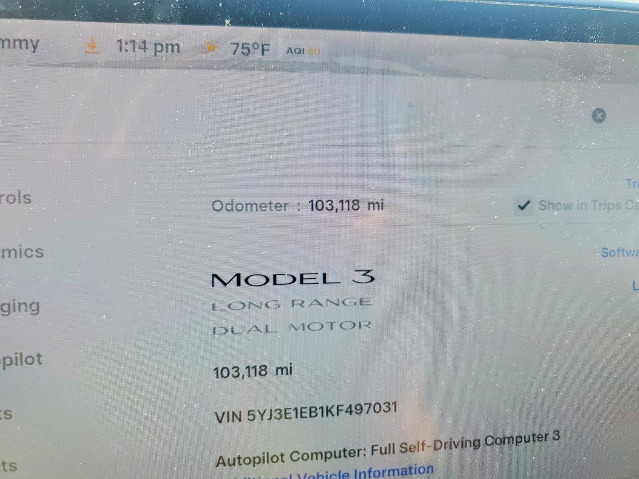 2019 Tesla Model 3 Черный vin: 5YJ3E1EB1KF497031