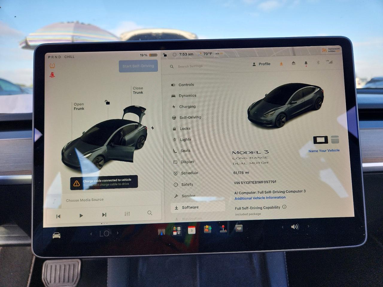 2021 Tesla Model 3 Серый vin: 5YJ3E1EB1MF997791