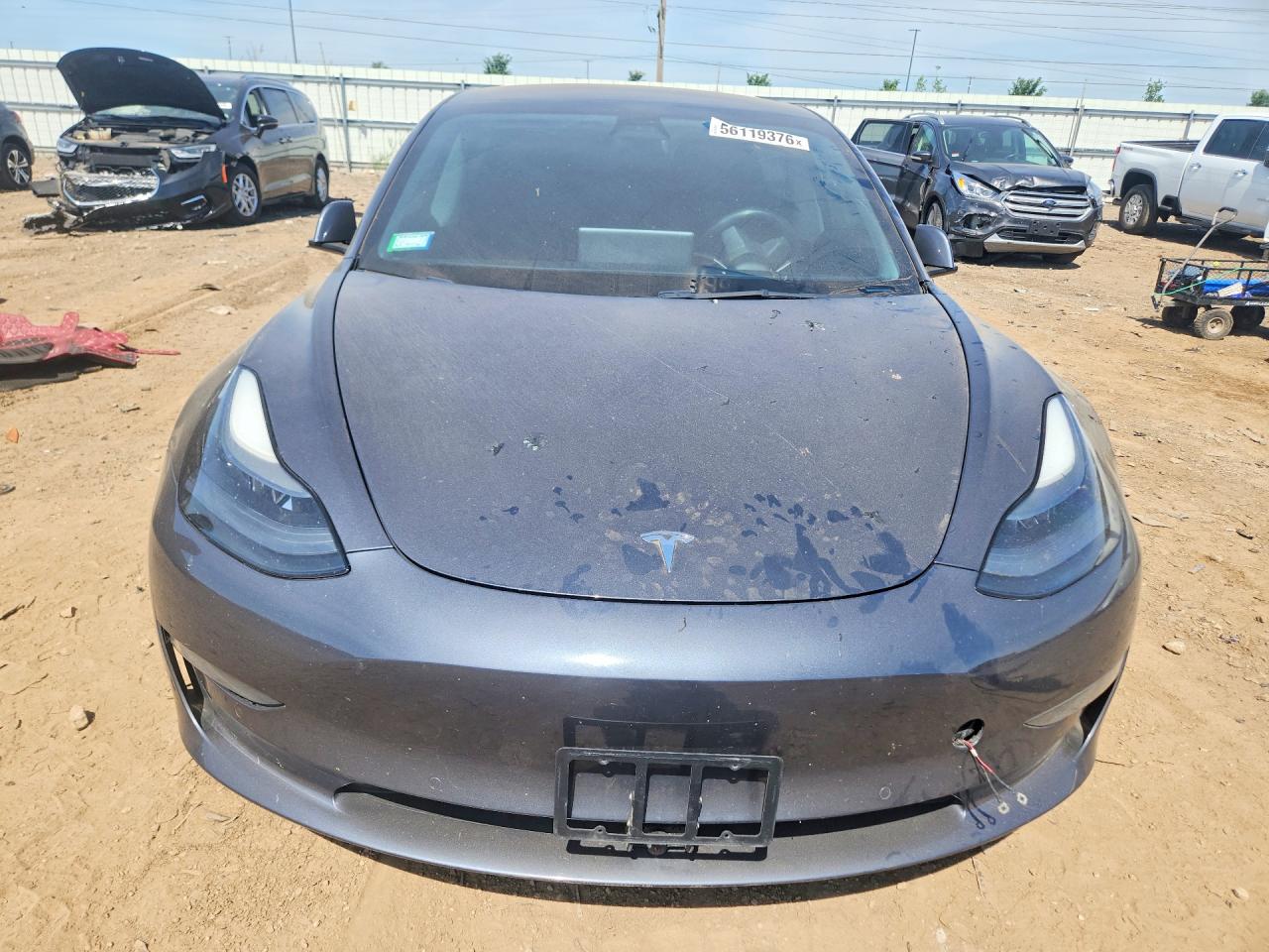 2022 Tesla Model 3 Gray vin: 5YJ3E1EB1NF174263