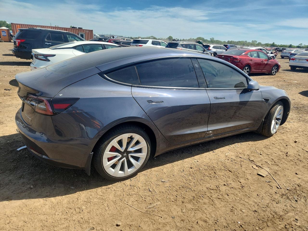 2022 Tesla Model 3 Gray vin: 5YJ3E1EB1NF174263