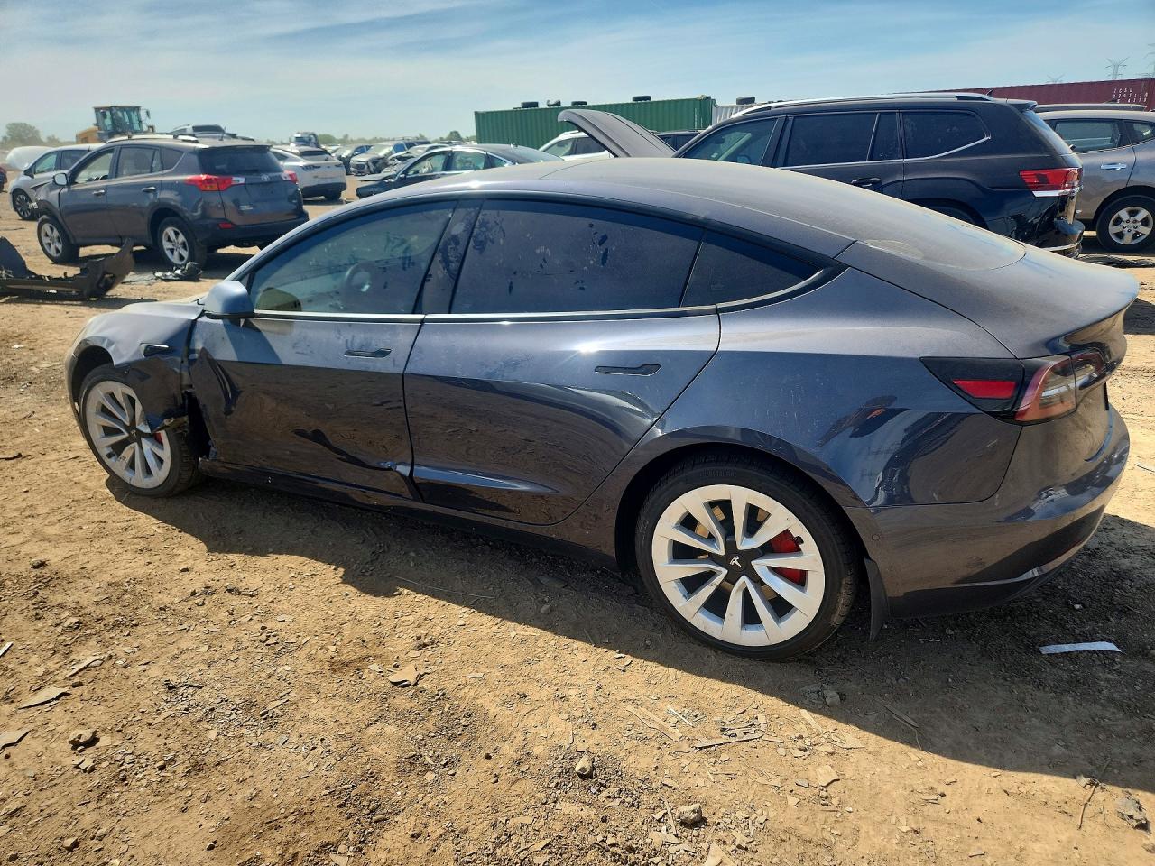 2022 Tesla Model 3 Gray vin: 5YJ3E1EB1NF174263