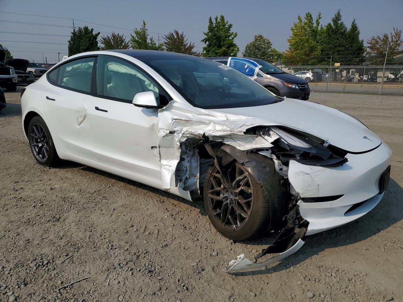 2022 Tesla Model 3 White vin: 5YJ3E1EB1NF343164