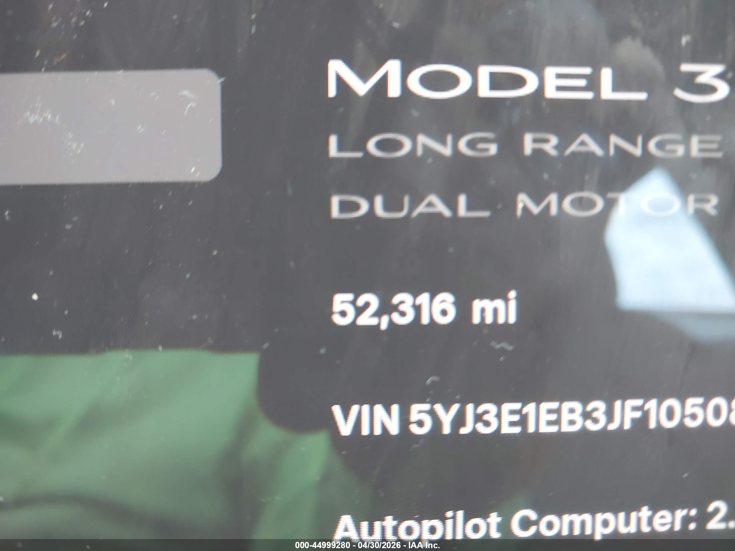 2018 Tesla Model 3 Long Range/performance Синий vin: 5YJ3E1EB3JF105083