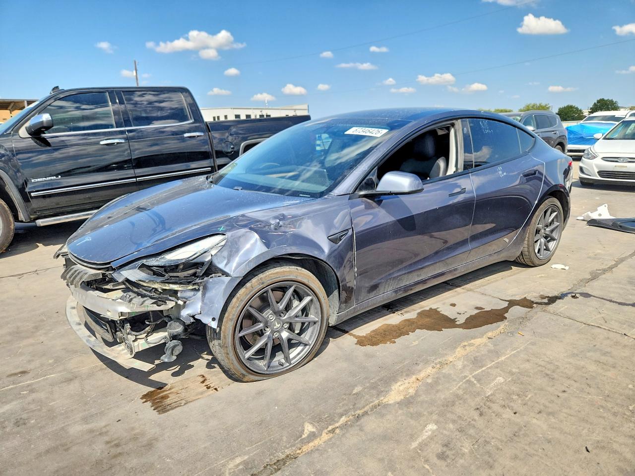 2021 Tesla Model 3 Gray vin: 5YJ3E1EB4MF019771