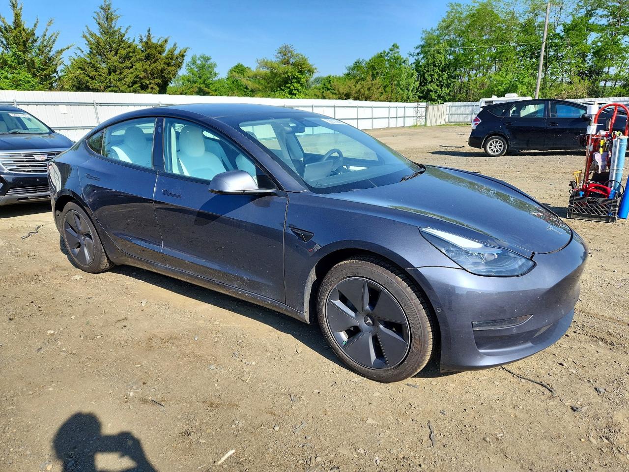 2022 Tesla Model 3 Gray vin: 5YJ3E1EB4NF203190