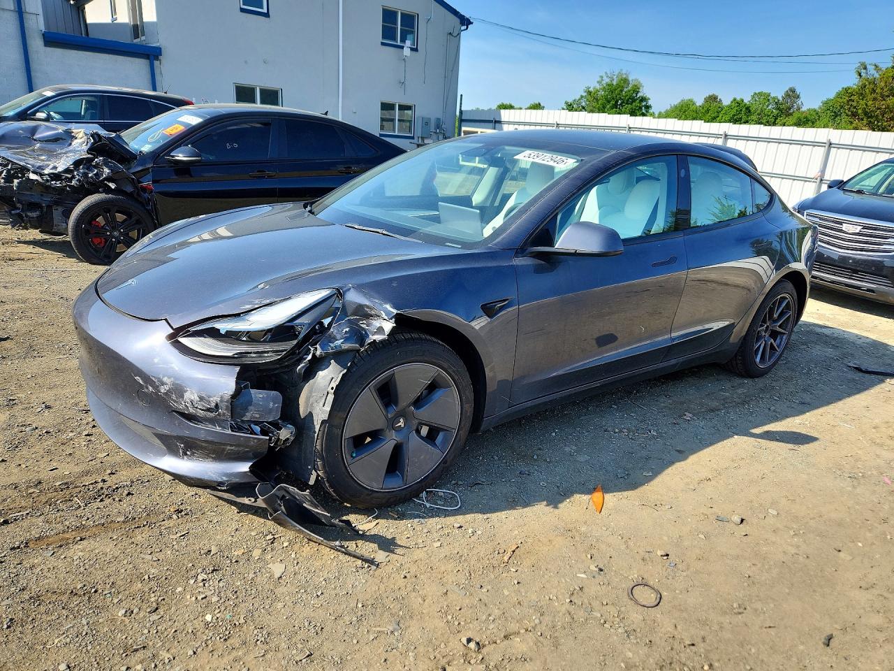 2022 Tesla Model 3 Gray vin: 5YJ3E1EB4NF203190