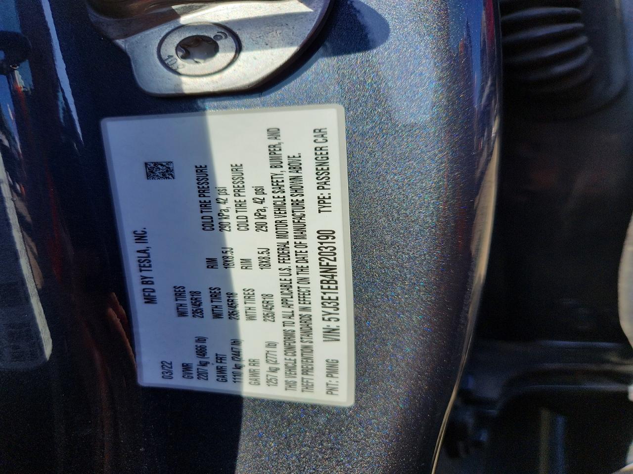 2022 Tesla Model 3 Gray vin: 5YJ3E1EB4NF203190