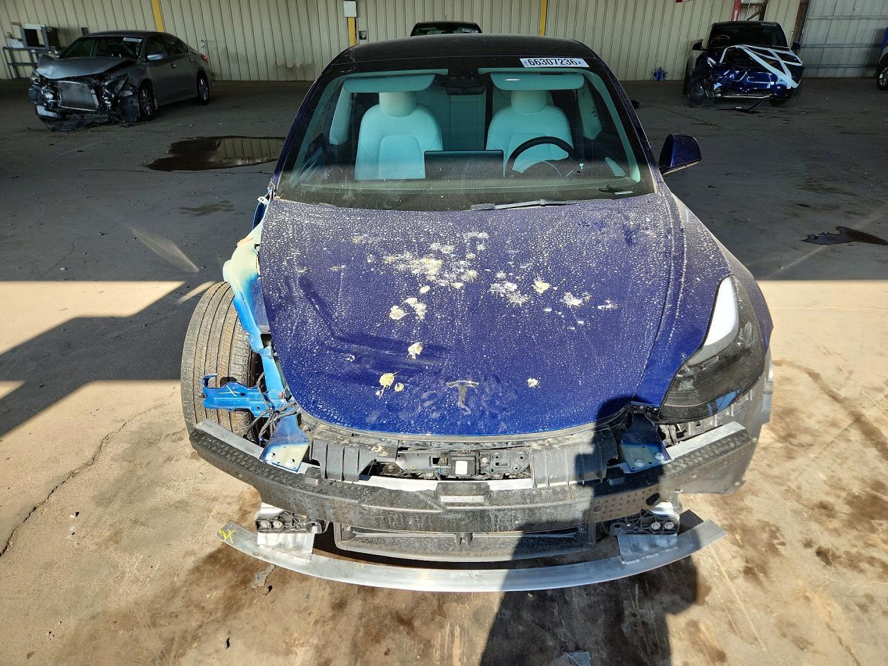 2022 Tesla Model 3 Blue vin: 5YJ3E1EB5NF109593