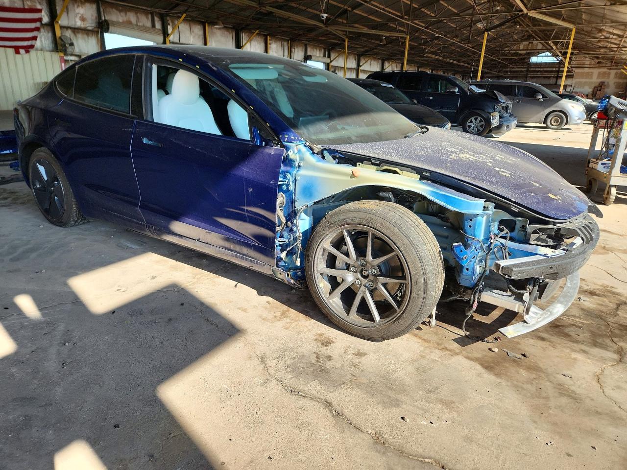 2022 Tesla Model 3 Blue vin: 5YJ3E1EB5NF109593