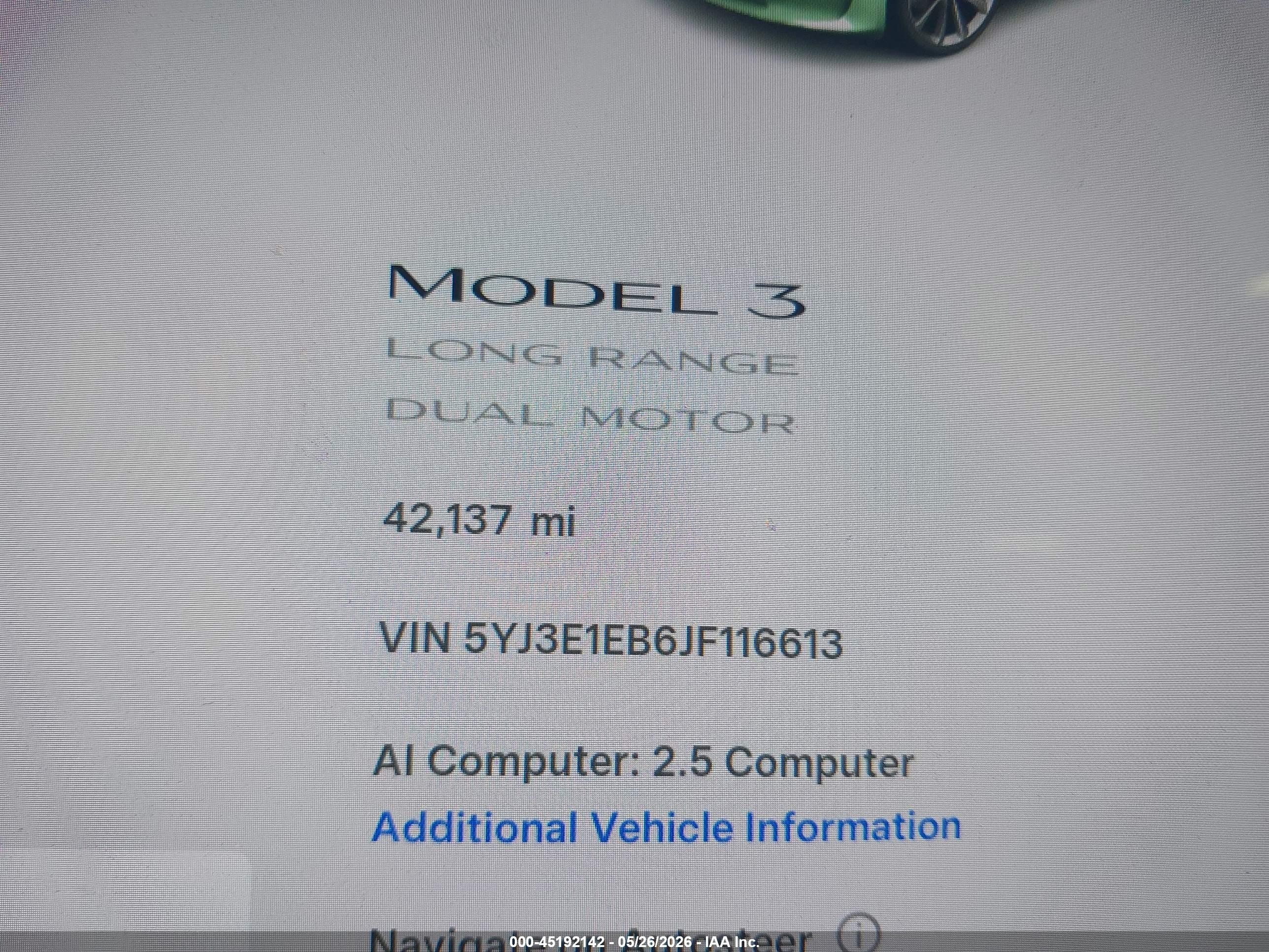 2018 Tesla Model 3 Long Range/performance Gray vin: 5YJ3E1EB6JF116613