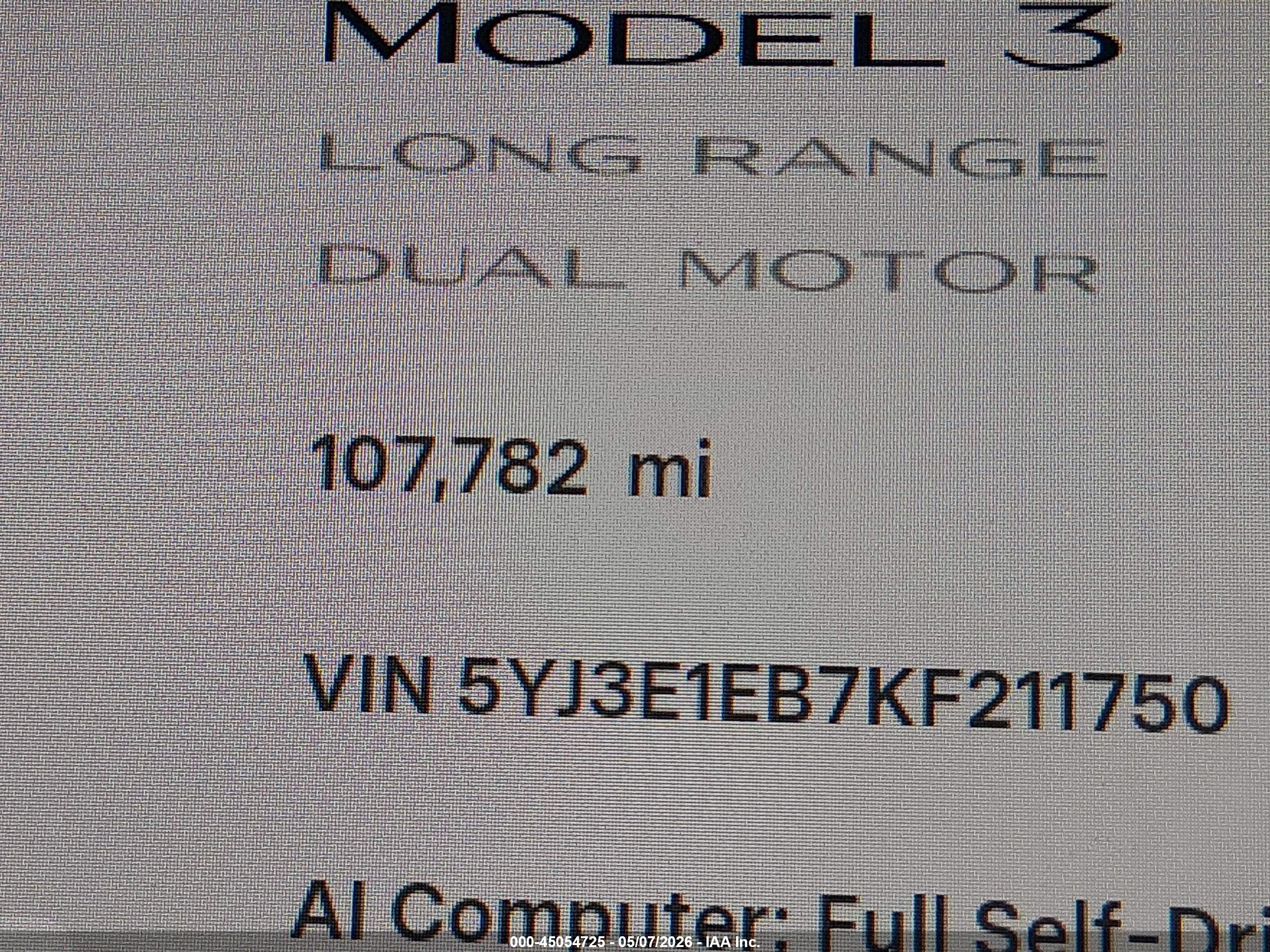 2019 Tesla Model 3 Long Range/performance White vin: 5YJ3E1EB7KF211750