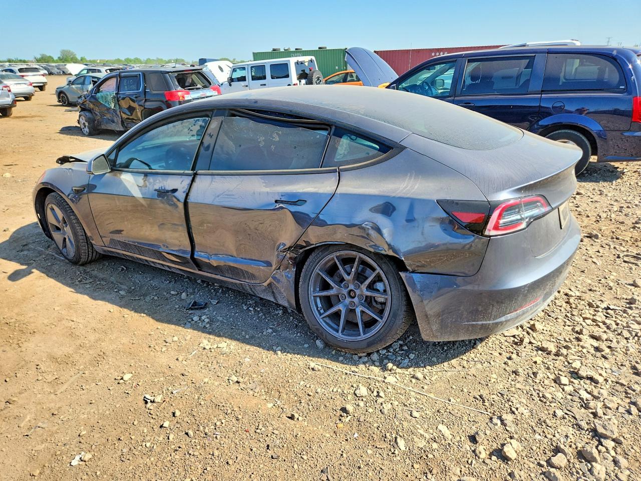 2022 Tesla Model 3 Gray vin: 5YJ3E1EB7NF167043