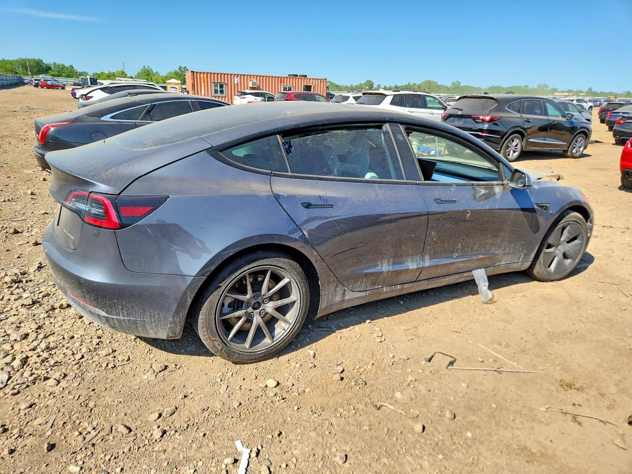 2022 Tesla Model 3 Gray vin: 5YJ3E1EB7NF167043