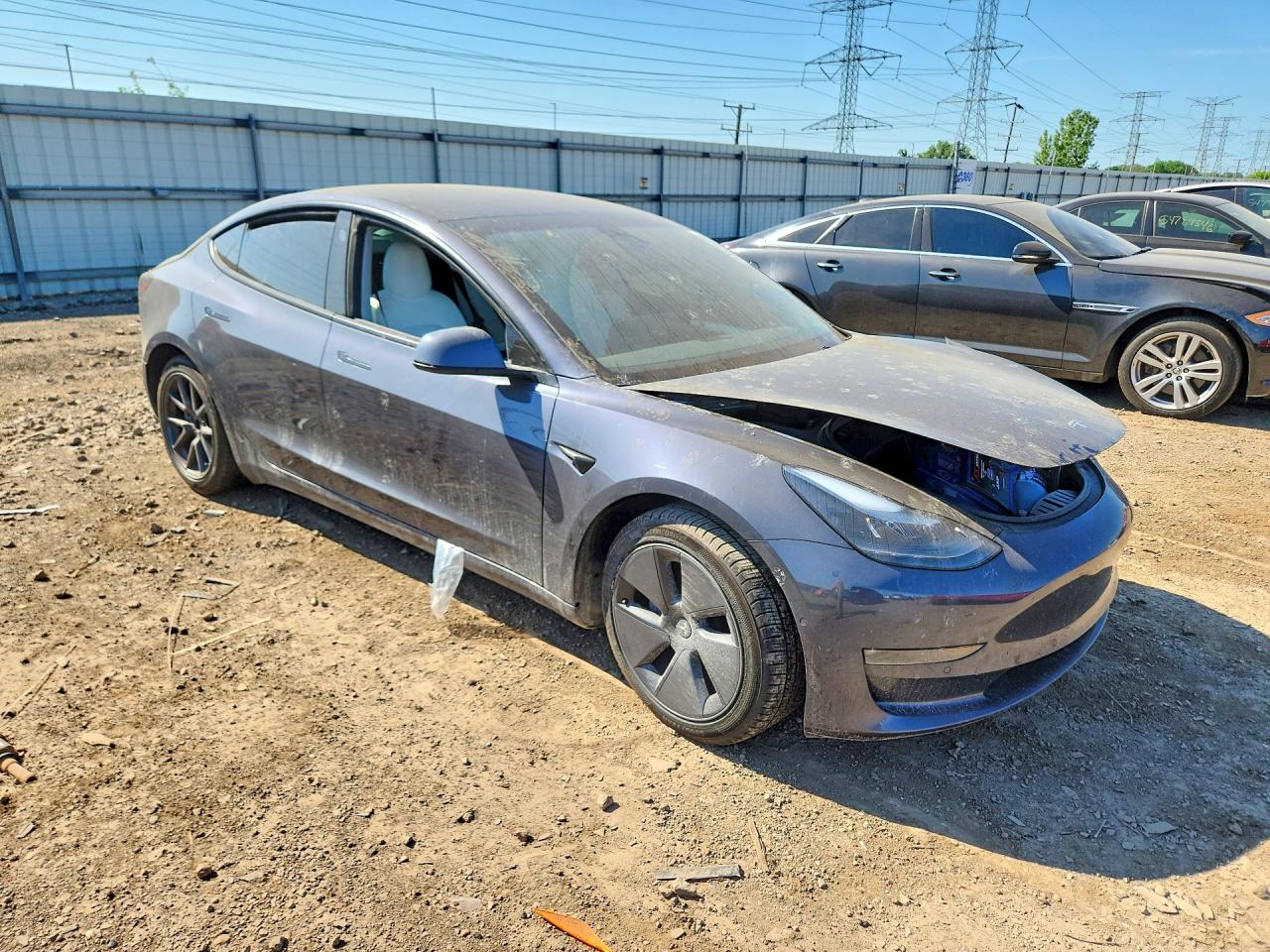 2022 Tesla Model 3 Gray vin: 5YJ3E1EB7NF167043