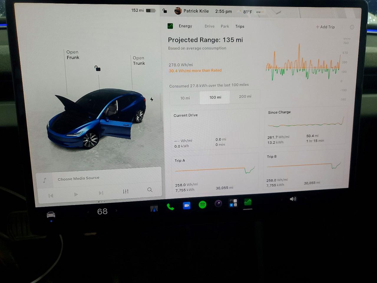 2024 Tesla Model 3 Blue vin: 5YJ3E1EB8RF731207