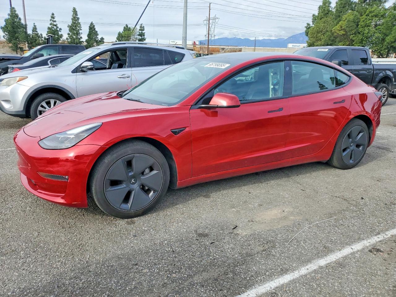 2022 Tesla Model 3 Red vin: 5YJ3E1EB9NF165598