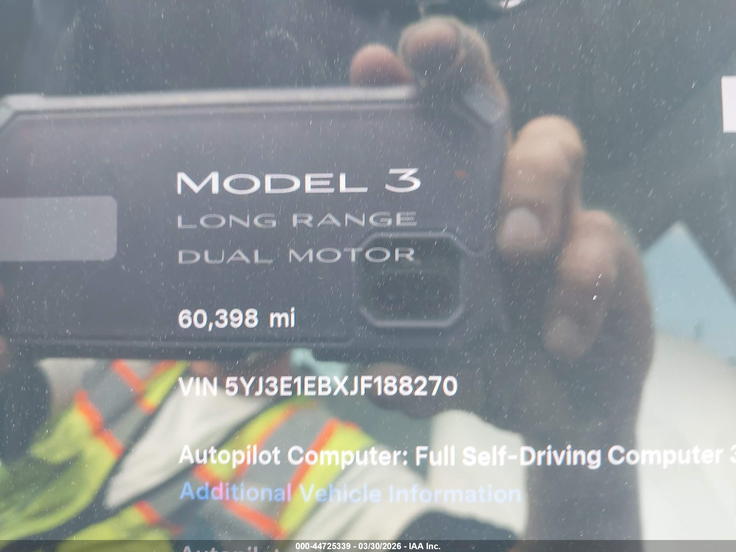 2018 Tesla Model 3 Long Range/performance Черный vin: 5YJ3E1EBXJF188270