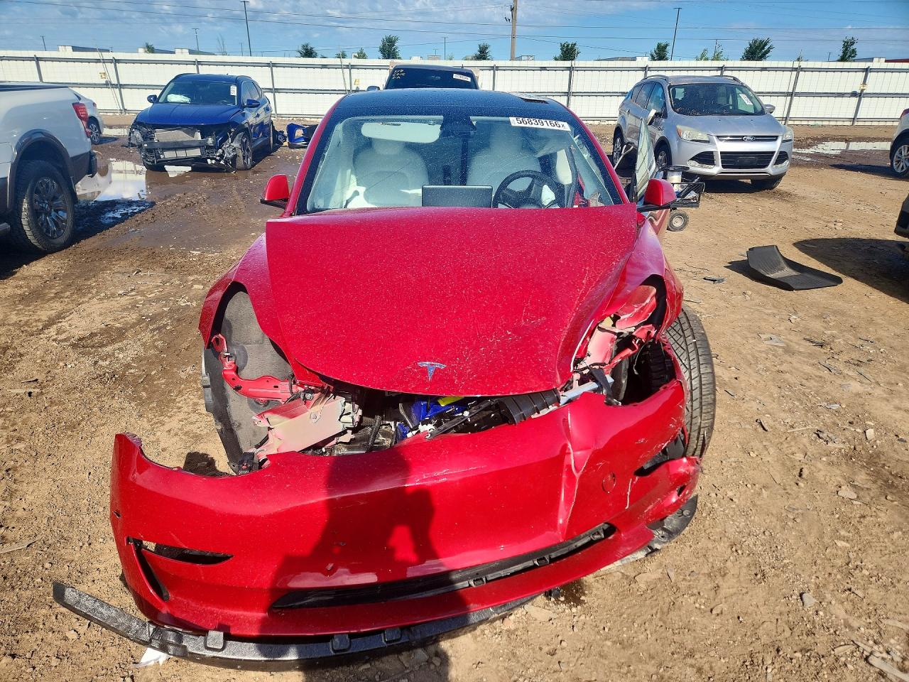 2023 Tesla Model 3 Red vin: 5YJ3E1EC1PF397575