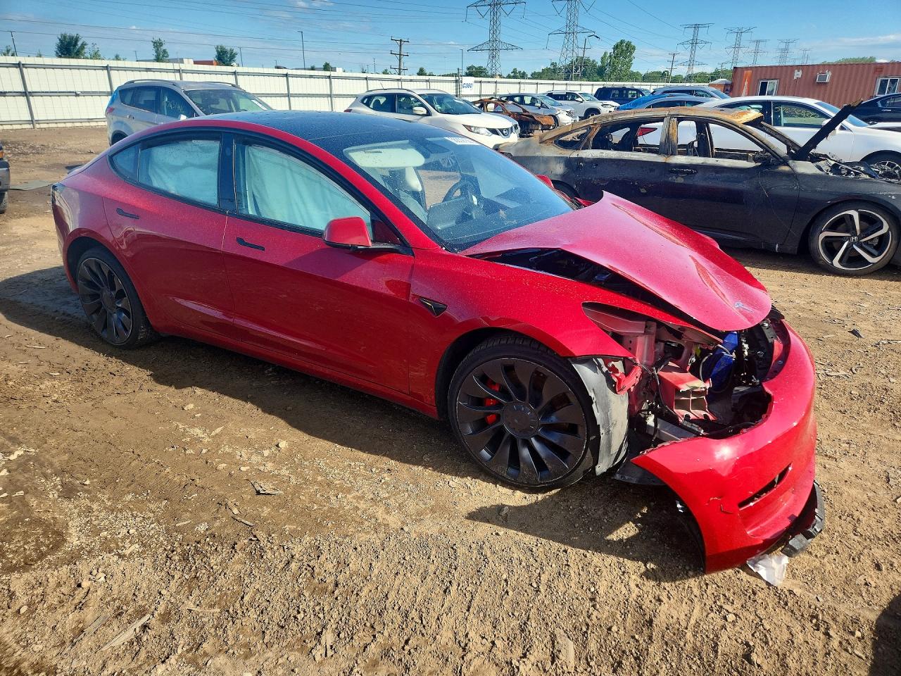 2023 Tesla Model 3 Red vin: 5YJ3E1EC1PF397575
