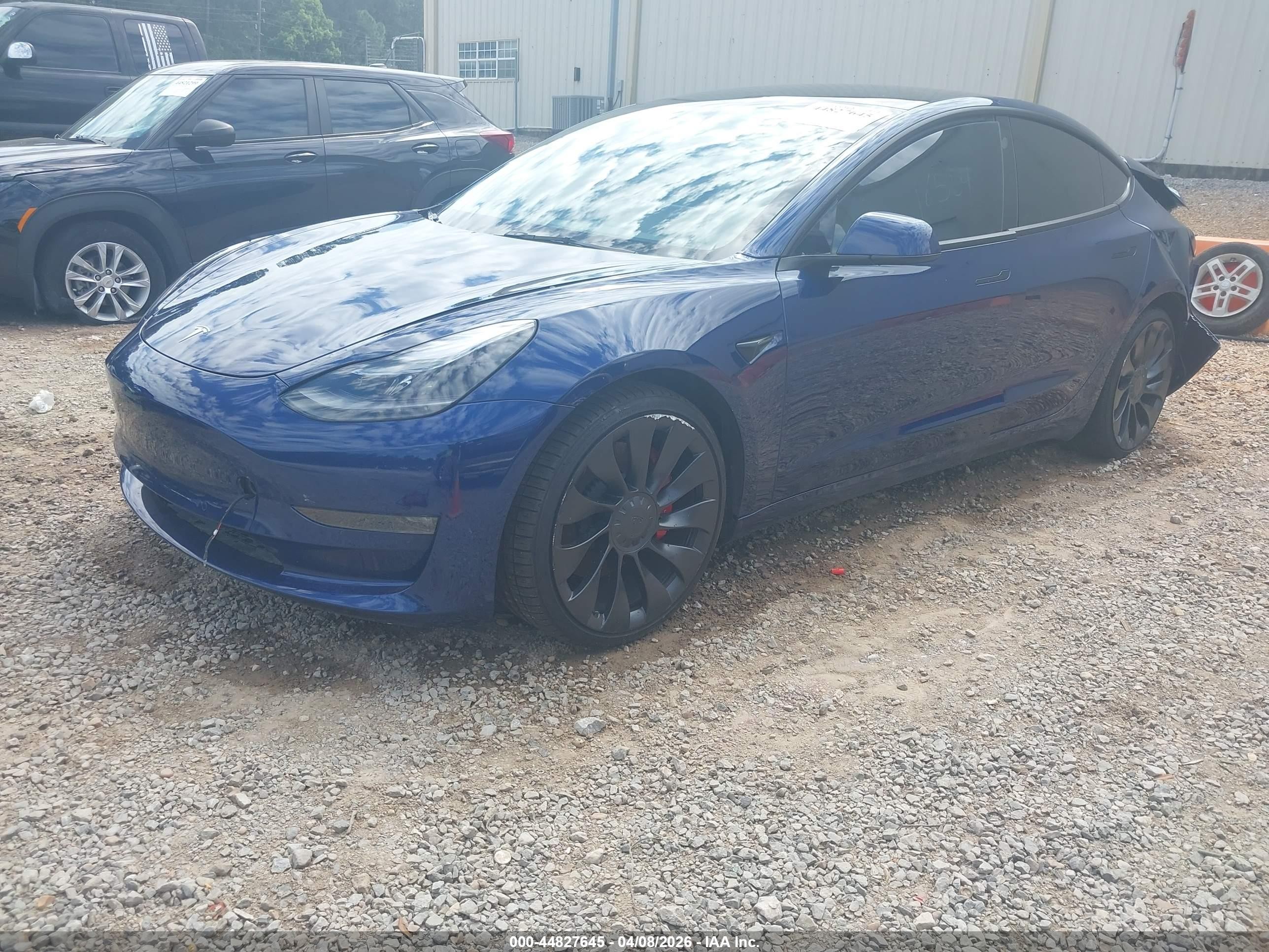 2022 Tesla Model 3 Performance Dual Motor All-wheel Drive Синий vin: 5YJ3E1EC2NF274350