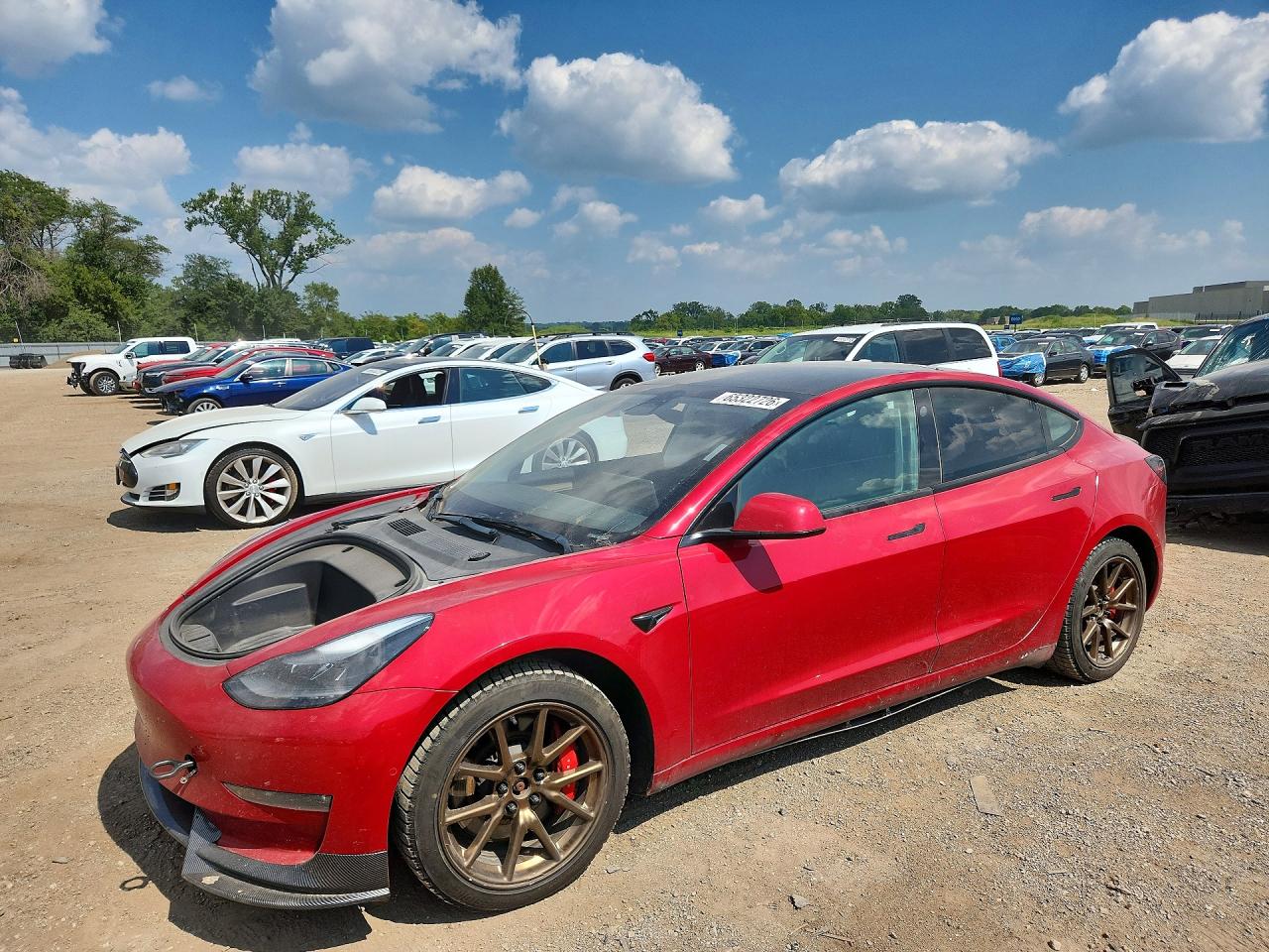 2022 Tesla Model 3 Burgundy vin: 5YJ3E1EC4NF202940