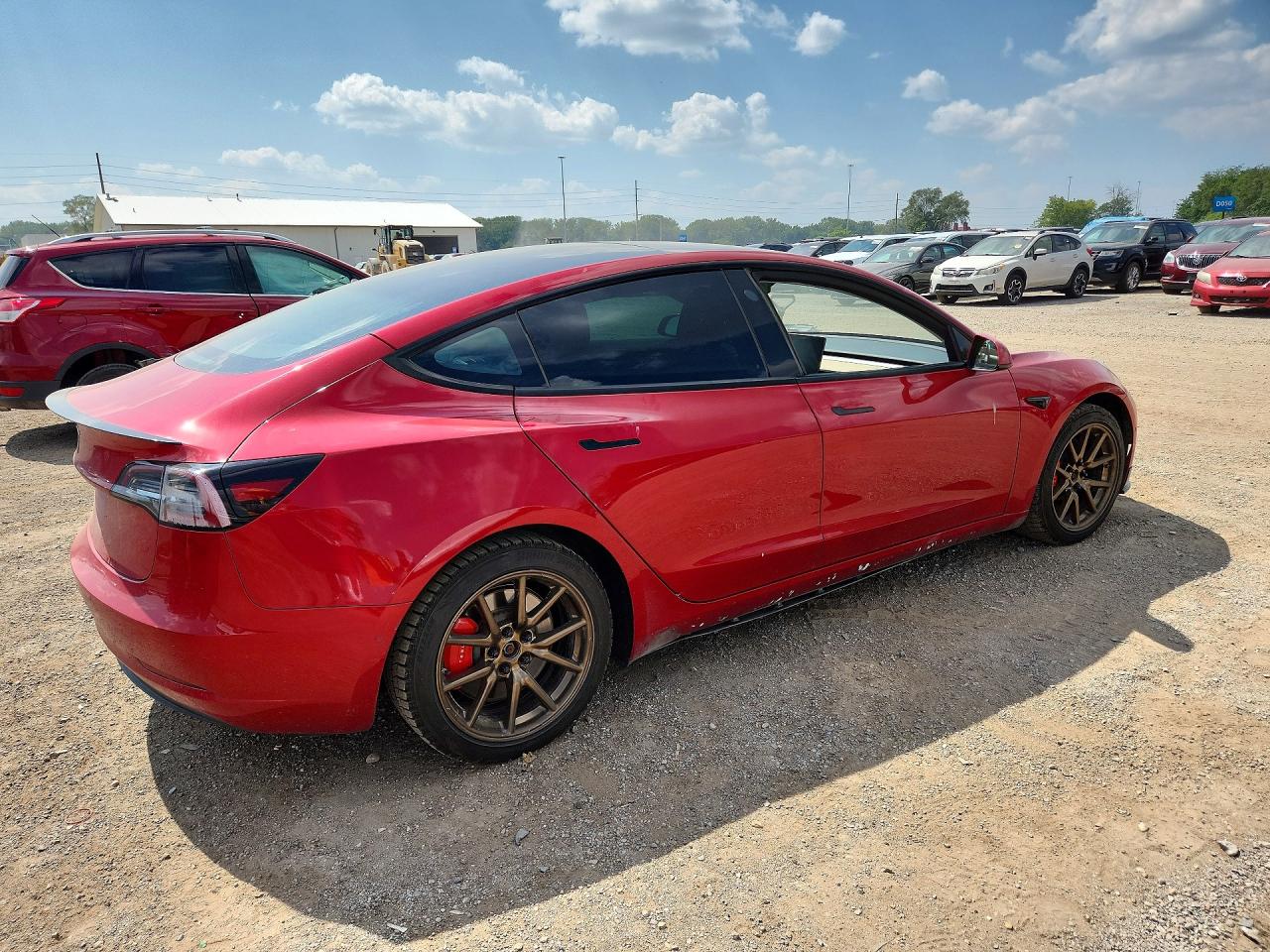 2022 Tesla Model 3 Burgundy vin: 5YJ3E1EC4NF202940