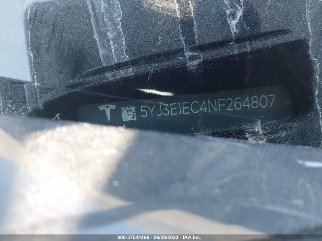 2022 Tesla Model 3 Performance Black vin: 5YJ3E1EC4NF264807