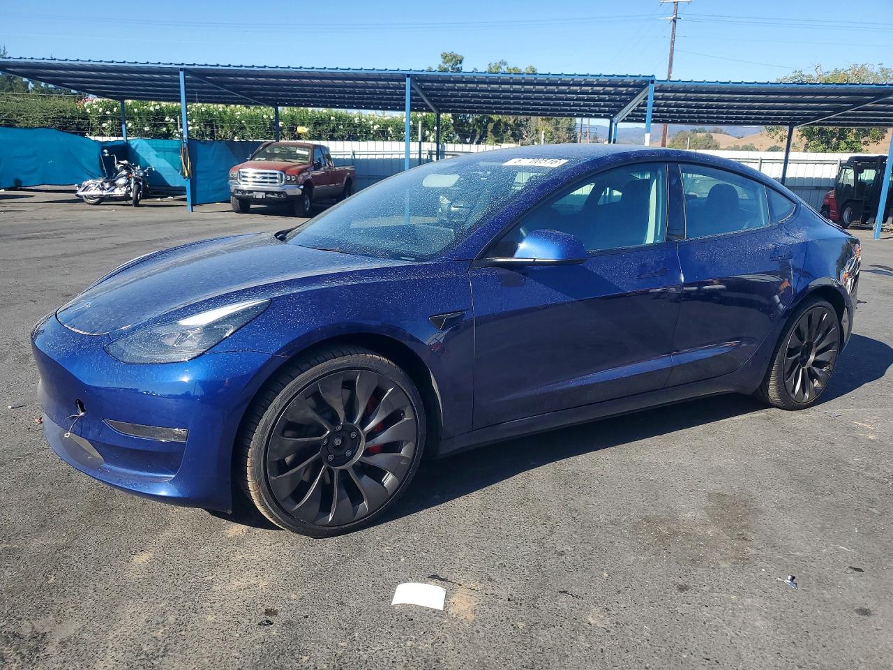 2023 Tesla Model 3 Blue vin: 5YJ3E1EC6PF515250