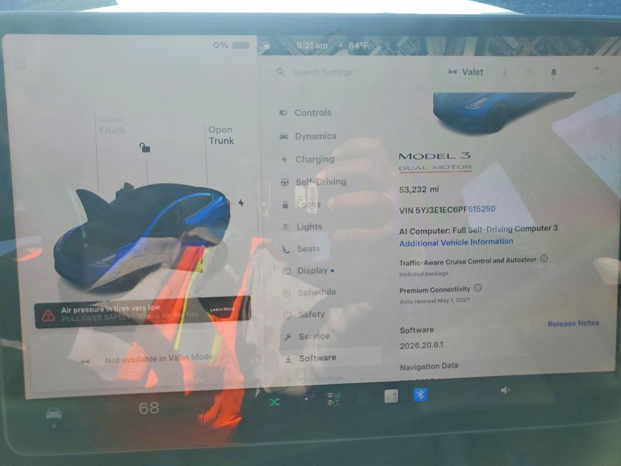 2023 Tesla Model 3 Синий vin: 5YJ3E1EC6PF515250