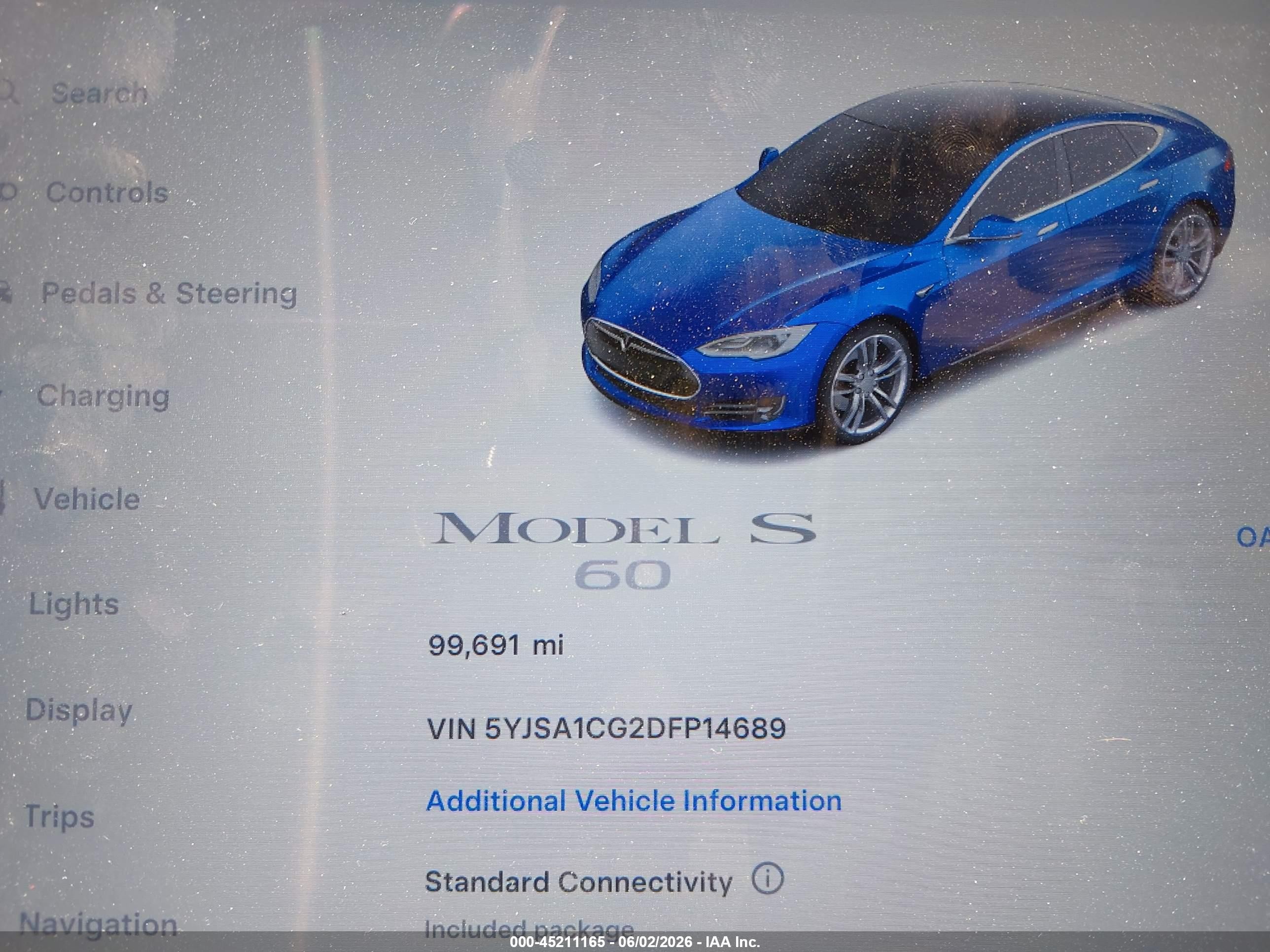 2013 Tesla Model S   Dark Blue vin: 5YJSA1CG2DFP14689