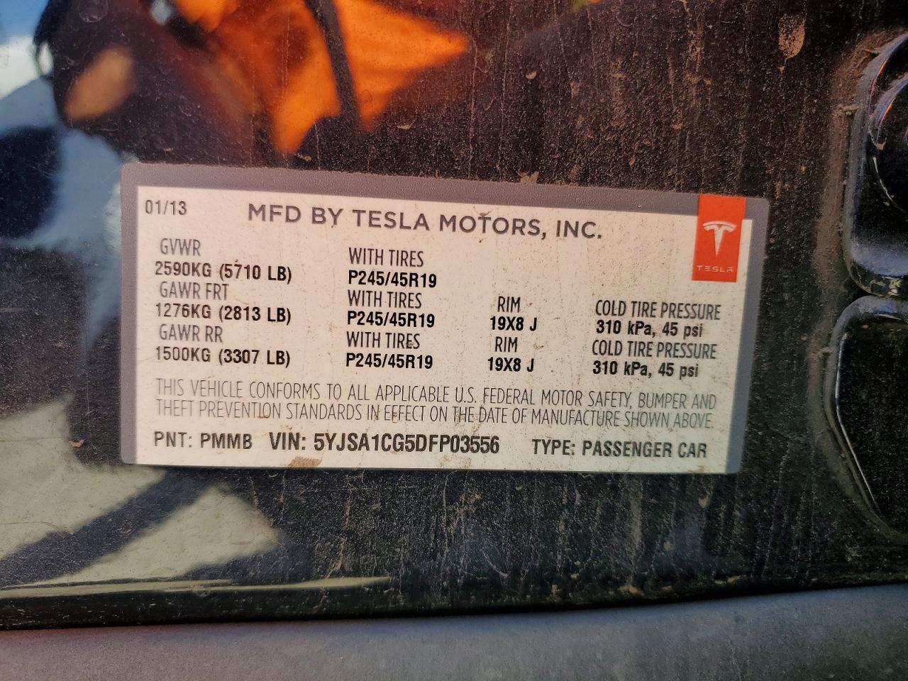 2013 Tesla Model S Blue vin: 5YJSA1CG5DFP03556