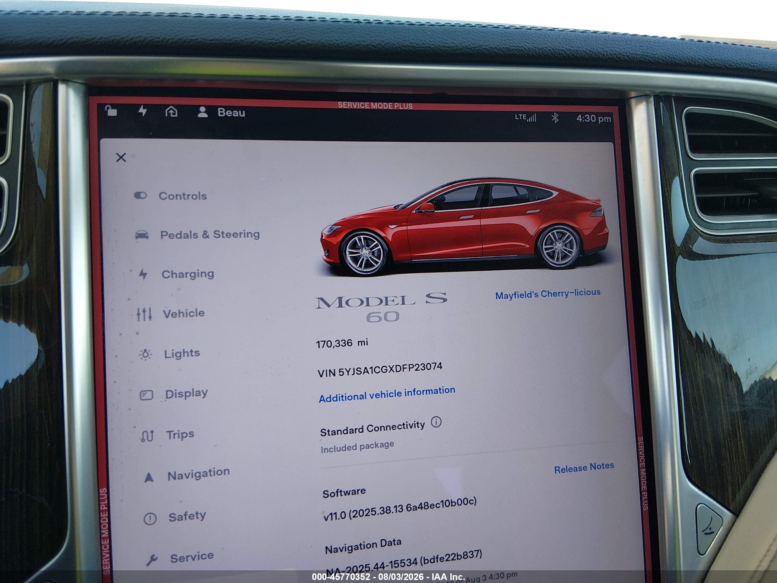 2013 Tesla Model S   Red vin: 5YJSA1CGXDFP23074