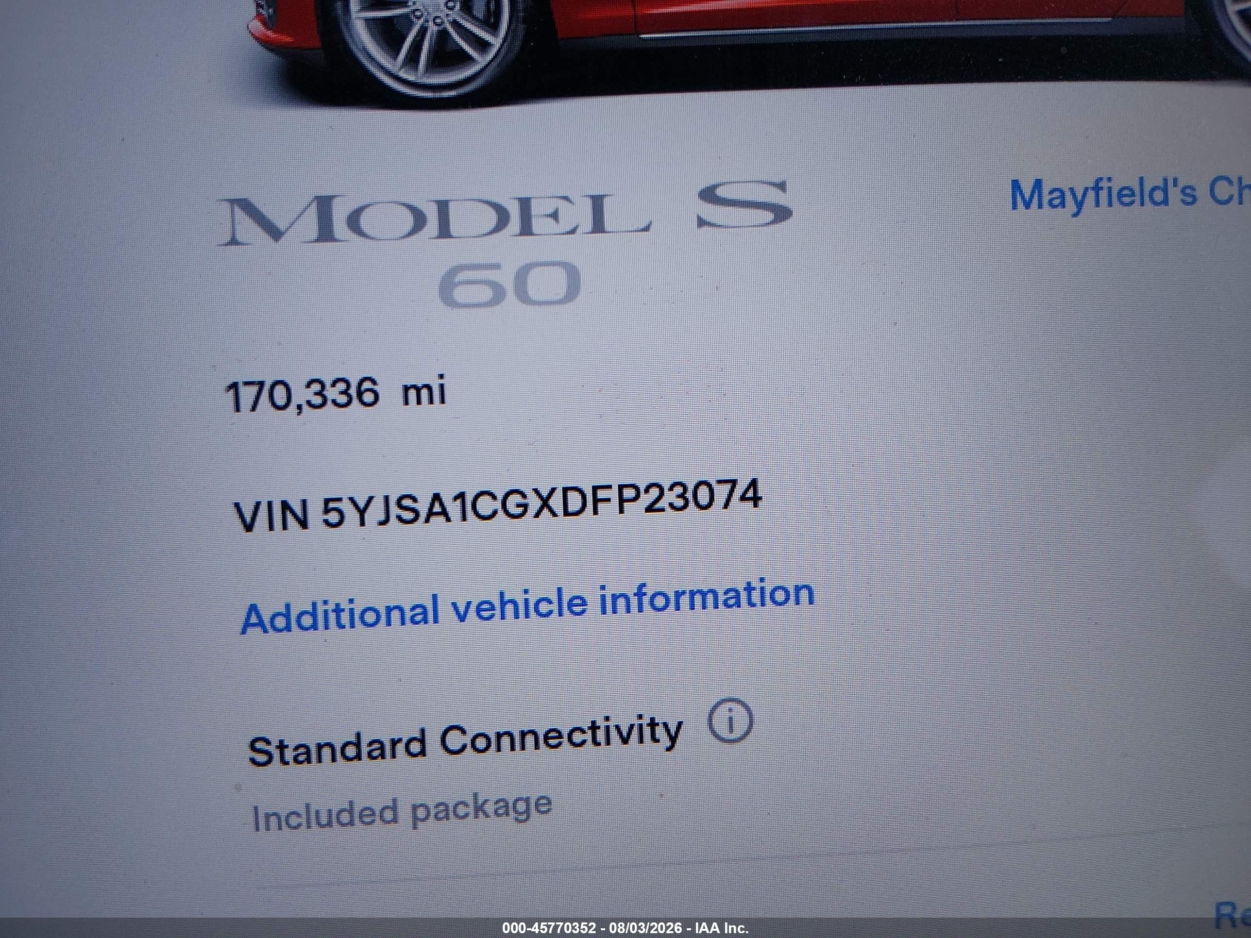 2013 Tesla Model S   Red vin: 5YJSA1CGXDFP23074