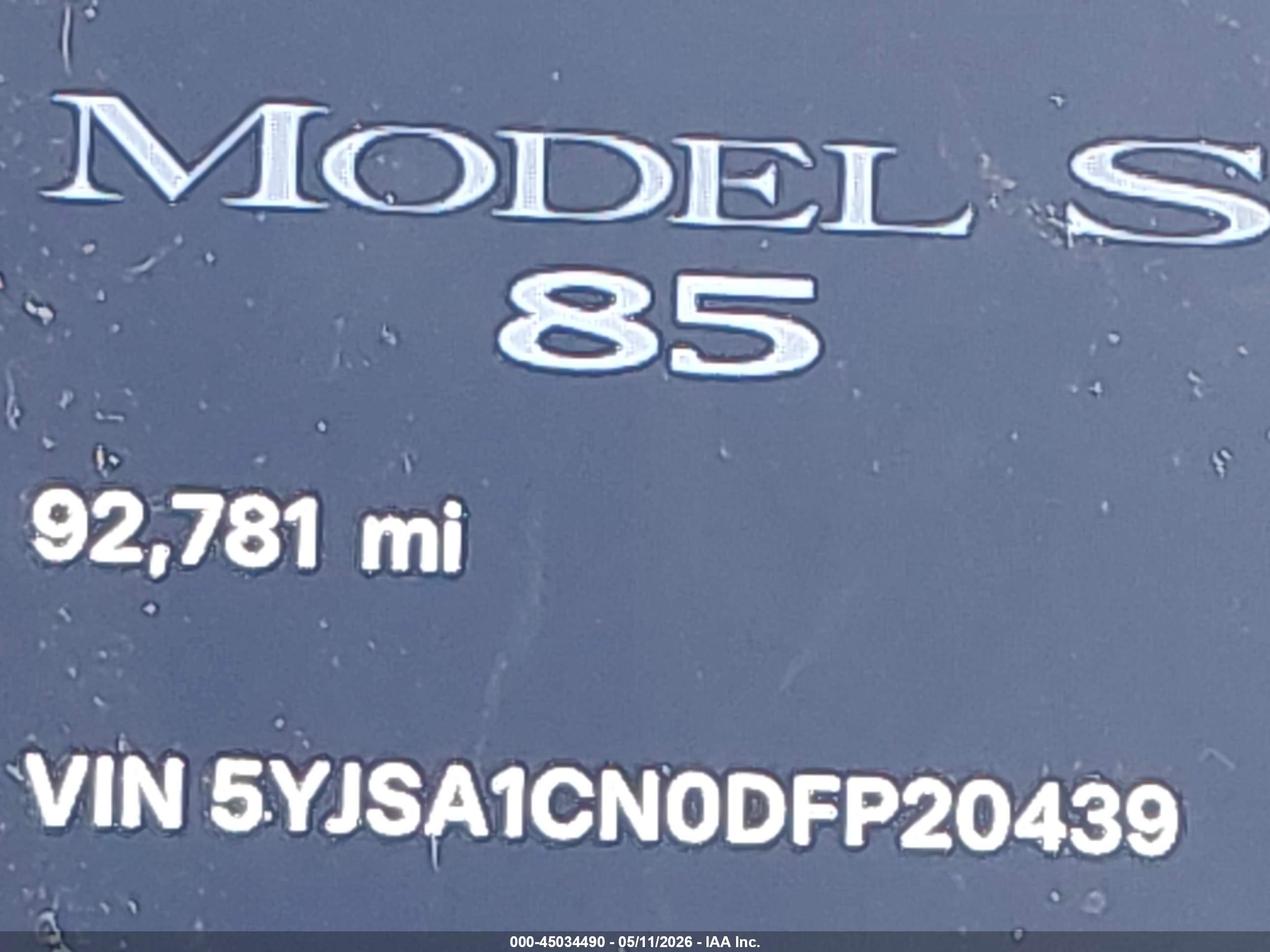 2013 Tesla Model S   Gray vin: 5YJSA1CN0DFP20439