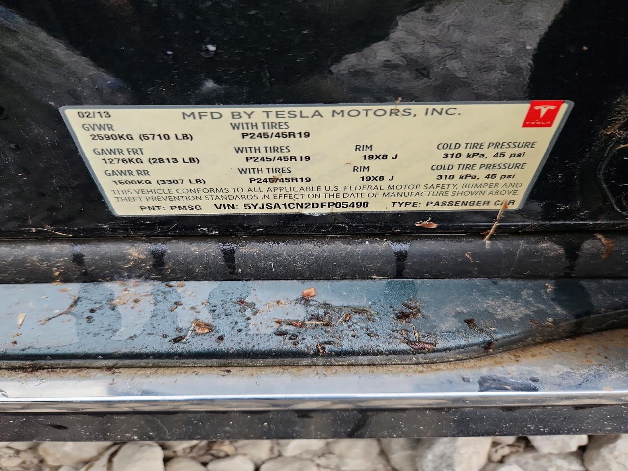2013 Tesla Model S Green vin: 5YJSA1CN2DFP05490