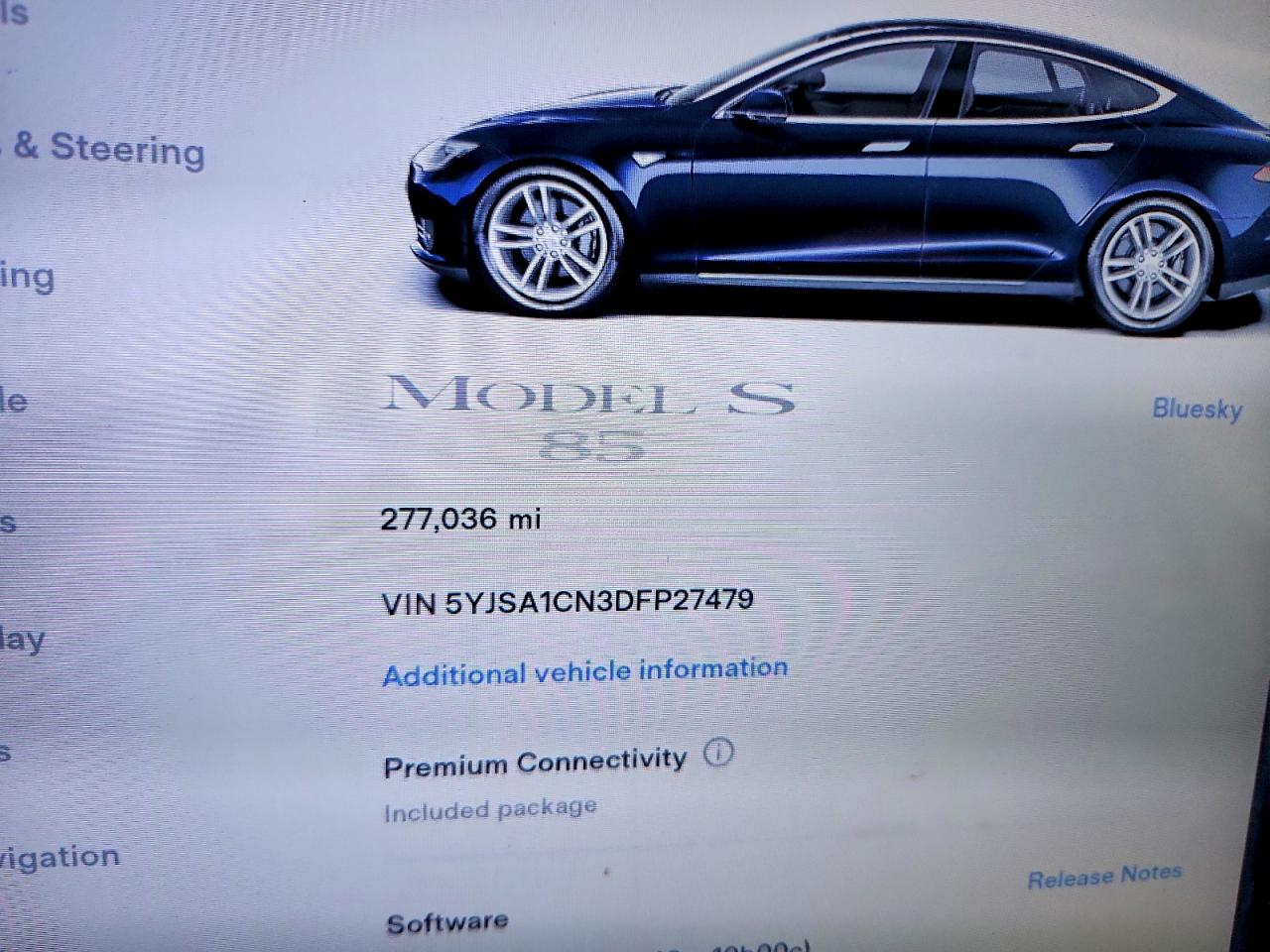 2013 Tesla Model S Blue vin: 5YJSA1CN3DFP27479