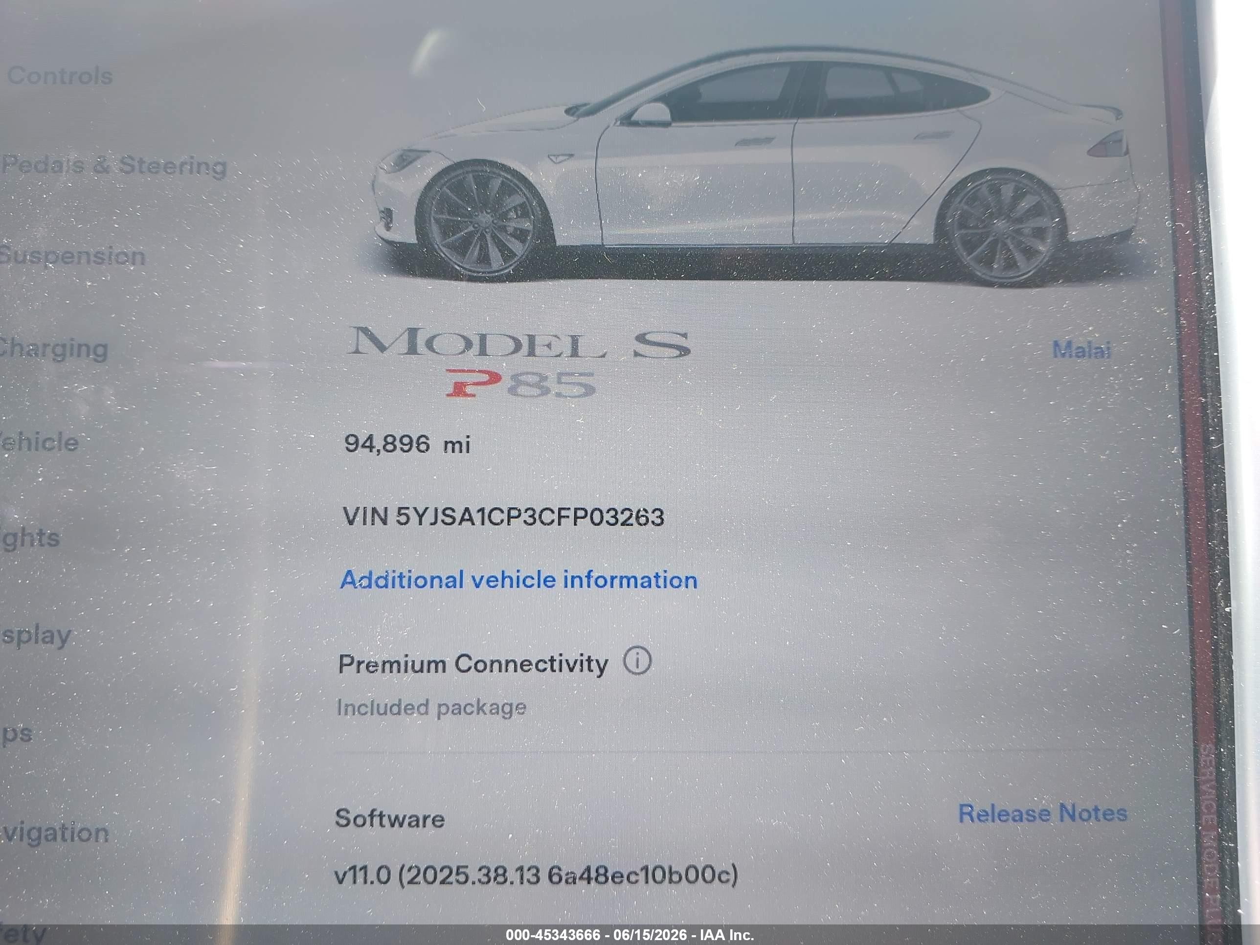 2012 Tesla Model S Performance/signature Performance White vin: 5YJSA1CP3CFP03263