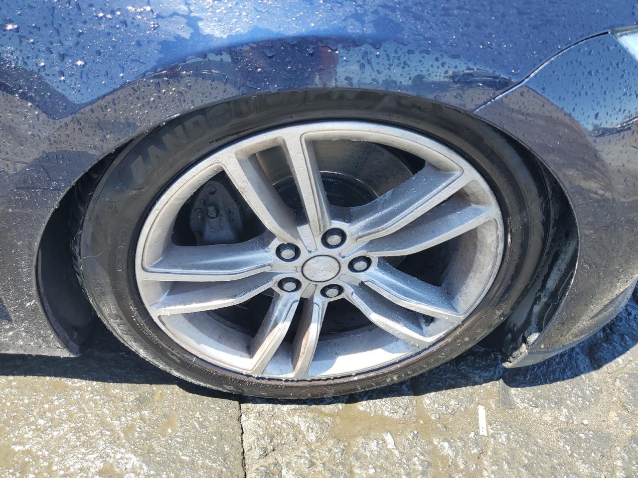 2013 Tesla Model S Blue vin: 5YJSA1CP4DFP25743 Damage: Right Front Wheel, Curb Rash, > 12 Inches