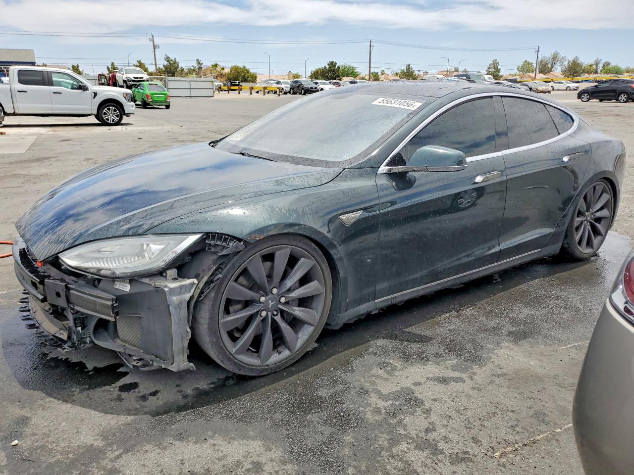 2013 Tesla Model S Green vin: 5YJSA1CP9DFP19579