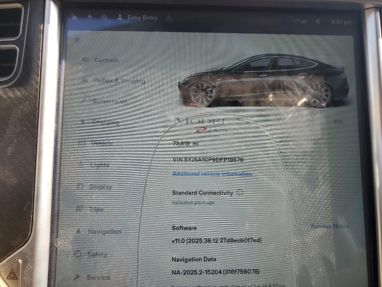 2013 Tesla Model S Green vin: 5YJSA1CP9DFP19579 Damage: Radio Display/Touch Screen, Broken, Replacement Required