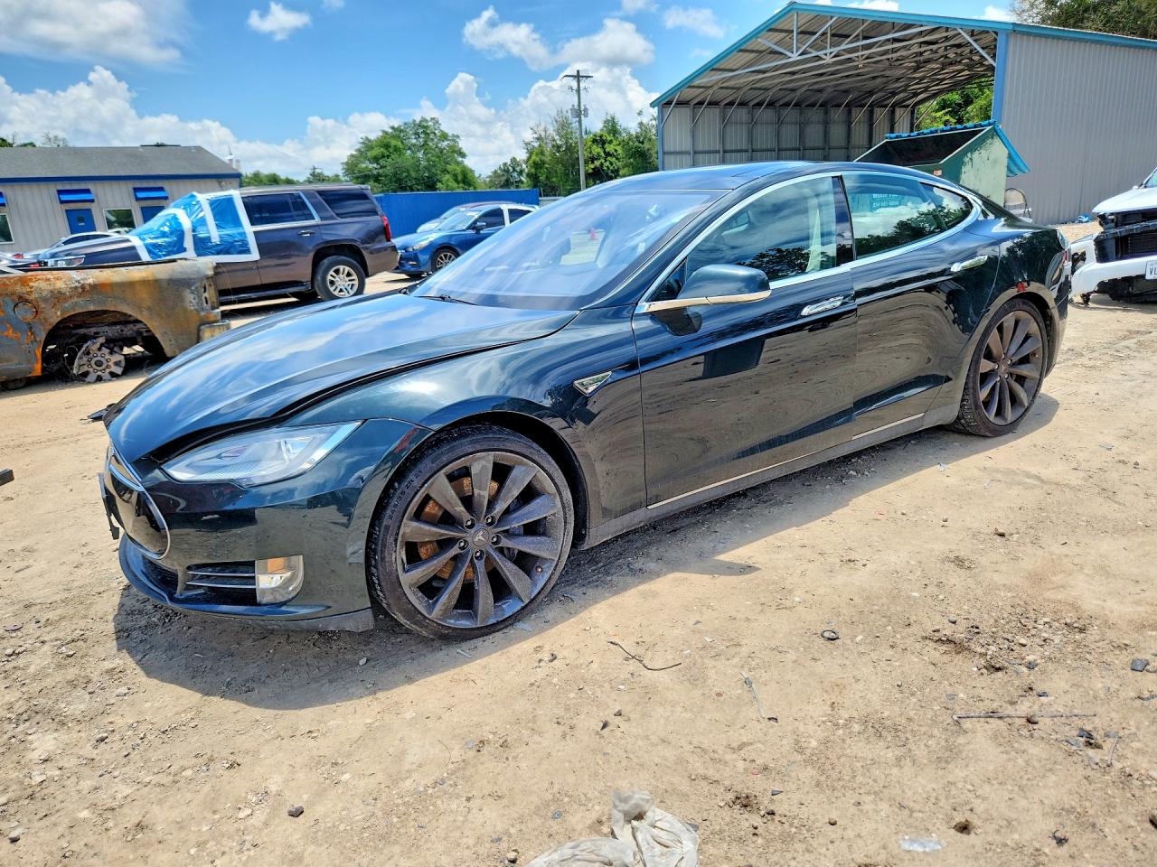 2013 Tesla Model S Green vin: 5YJSA1CPXDFP10826