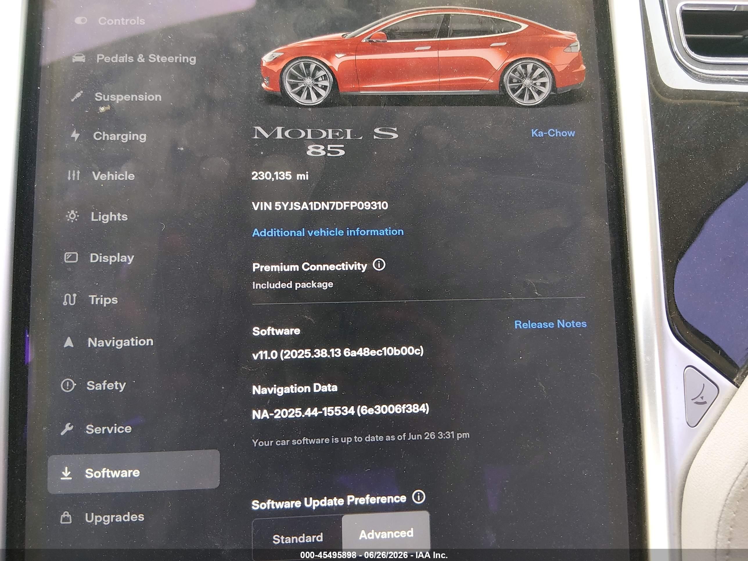 2013 Tesla Model S Red vin: 5YJSA1DN7DFP09310