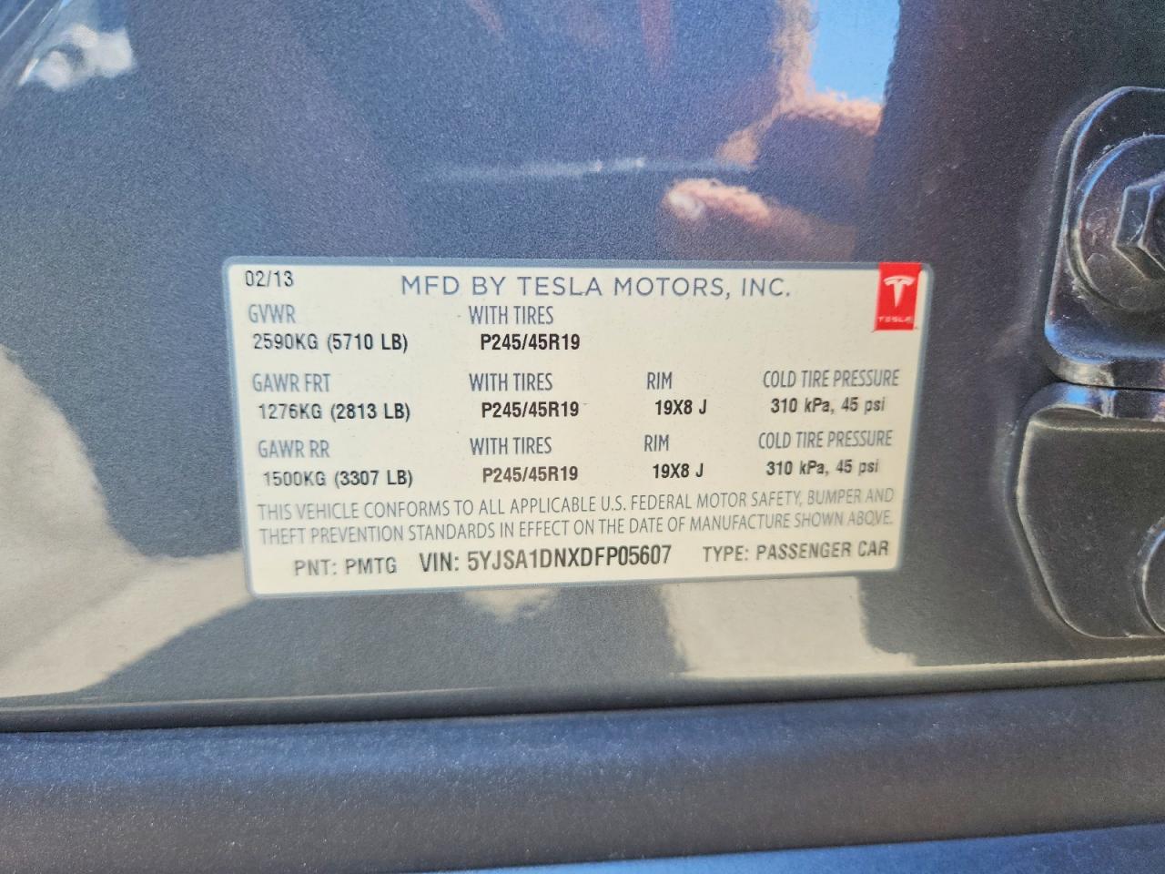 2013 Tesla Model S Gray vin: 5YJSA1DNXDFP05607